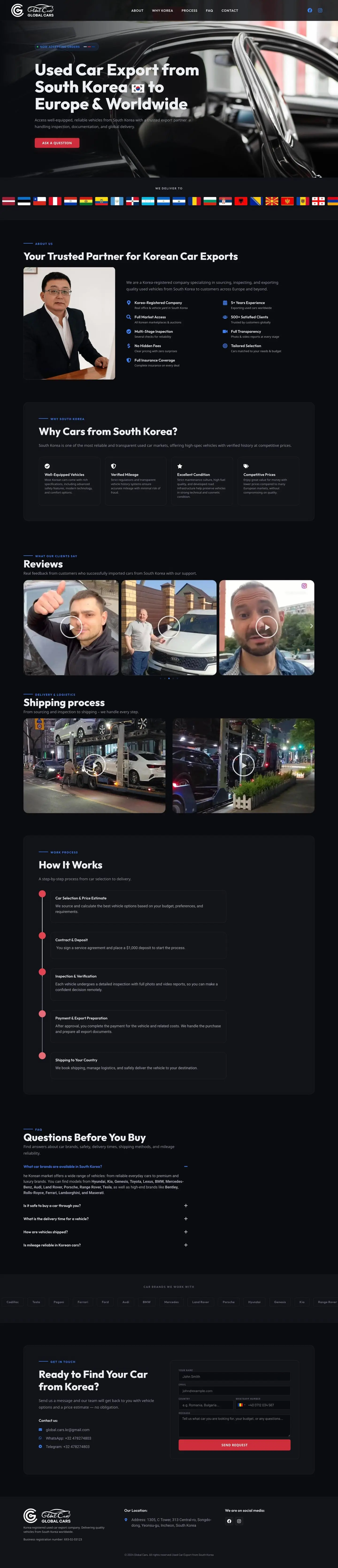 Global Cars Korea: the whole home page, captured 17 October 2026