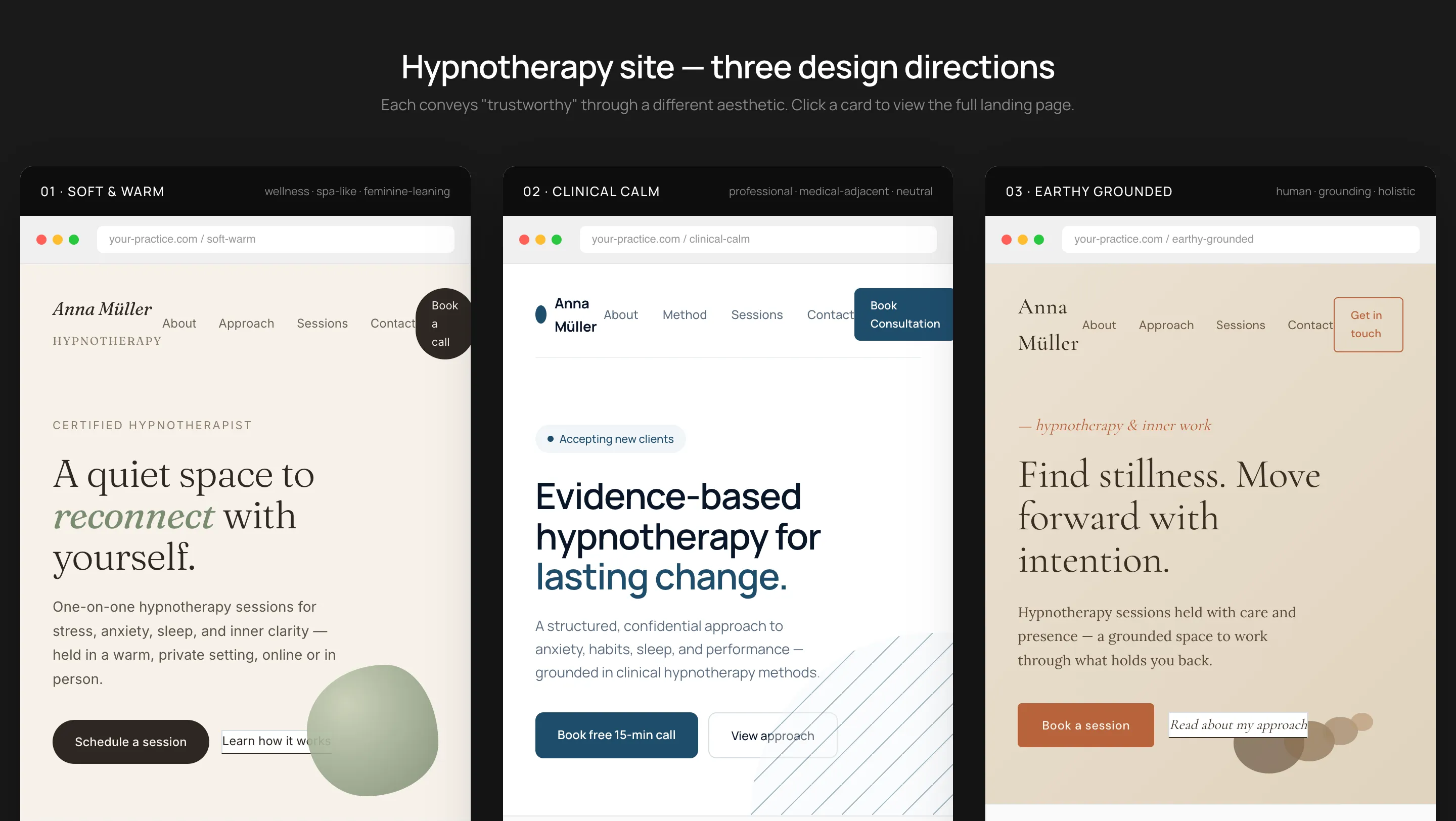 Hypnotherapy — Design Directions — cover